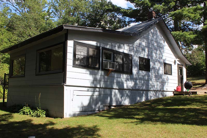 Gray Lakeshore Cottage exterior